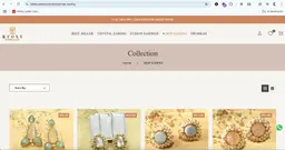 Jewellery online store collection page showing earrings in a product grid with sorting options