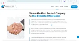 Corporate website for a dedicated developer hiring company with an about section and contact button